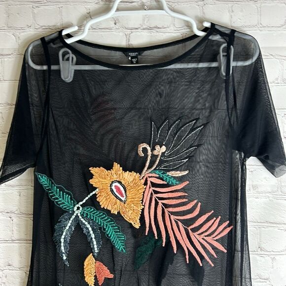 GUESS Floral Embroidered Jimena Tropic Mesh Dress - Picture 5 of 11